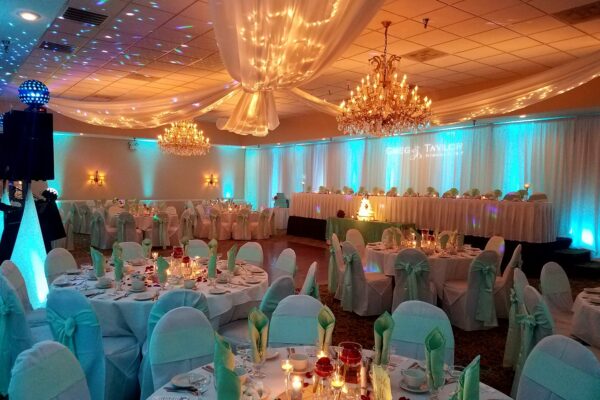wedding uplighting and draping