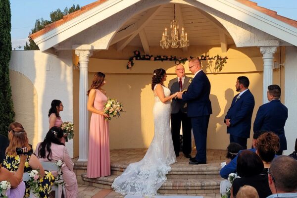 Spartan Manor Courtyard Wedding Ceremony